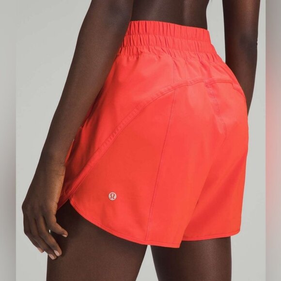 Lululemon NWT Track That High-Rise Lined Short 5" Solar Orange - Picture 2 of 10